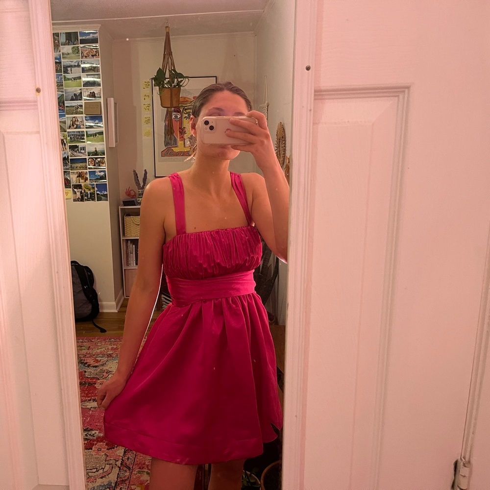 Anthropologie pink dress!